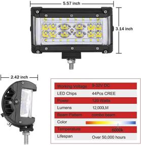 img 3 attached to 🚚✨ 264W 5-Inch Quad Row LED Pods - Dually Sided Side Shooter Spot Flood Combo Off-Road Light Bar with LED Work Light for Pickup Truck, ATV, UTV, SUV, Boat