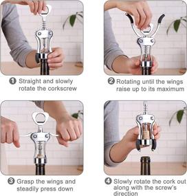 img 1 attached to 🍷 Multifunctional Kitchen Gadget: Wing Corkscrew Wine Opener with Stainless Steel Beer Cap Opener - Ideal Kitchenware for Bottles