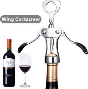 img 3 attached to 🍷 Multifunctional Kitchen Gadget: Wing Corkscrew Wine Opener with Stainless Steel Beer Cap Opener - Ideal Kitchenware for Bottles