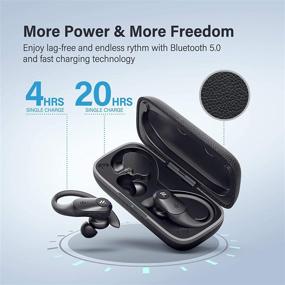 img 2 attached to 🎧 DOSS True Wireless Bluetooth Earbuds 5.0 with 30-Hour Playtime, CVC 8.0 Noise Reduction, USB C, Built-in Mic, IPX6 Sweatproof - Black