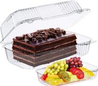 🎂 the bakers pantry clear hinged lid cake roll container (pack of 50): ideal for loaf, deep cookies, donut, and sandwiches - disposable, plastic clamshell food containers логотип