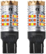 🌈 lasfit 7443 led bulb switchback 7444 t20: dual color amber turn signal & white daytime running light (pack of 2) logo