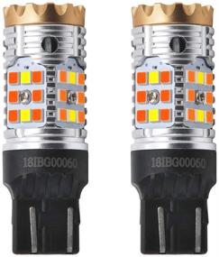 img 4 attached to 🌈 LASFIT 7443 LED Bulb Switchback 7444 T20: Dual Color Amber Turn Signal & White Daytime Running Light (Pack of 2)