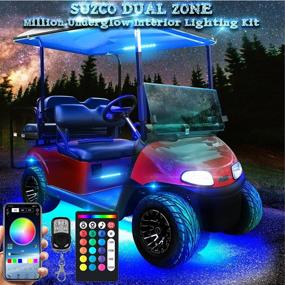 img 2 attached to 🚗 Усилите свою поездку с набором подсветки SUZCO 6-Pack Trucks LED Underglow Pod Rock RGB Neon Lights + 4-Pcs Interior Light Kit: синхронизация с музыкой, многоцветная влагозащитная подсветка 12V с управлением через приложение/радио/ИК!