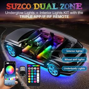 img 3 attached to 🚗 Усилите свою поездку с набором подсветки SUZCO 6-Pack Trucks LED Underglow Pod Rock RGB Neon Lights + 4-Pcs Interior Light Kit: синхронизация с музыкой, многоцветная влагозащитная подсветка 12V с управлением через приложение/радио/ИК!