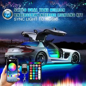 img 1 attached to 🚗 Усилите свою поездку с набором подсветки SUZCO 6-Pack Trucks LED Underglow Pod Rock RGB Neon Lights + 4-Pcs Interior Light Kit: синхронизация с музыкой, многоцветная влагозащитная подсветка 12V с управлением через приложение/радио/ИК!