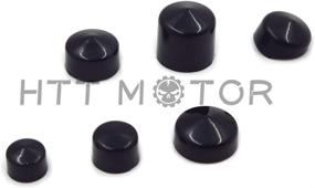 img 2 attached to 🏍️ HTTMT MT247-003-BK: Black Bolts Toppers Caps for 1991-2012 Harley Davidson Dyna Glide Twin Cam