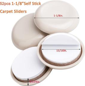 img 3 attached to 🪞 Efficient Carpet Sliders: 52PCS 1-1/8" Self Stick Furniture Moving Pads for Easy Furniture Glide on Carpets