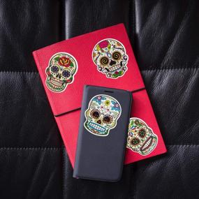 img 1 attached to 🎃 Colorful Mexican Day of The Dead Stickers - Sugar Skull Vinyl Decals for Teens - Waterproof Laptop, Skateboard & Water Bottle Stickers - Halloween Party Favor Supplies - Luggage, Bike, and More! (50pcs)
