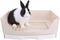 rubyhome oversize rabbit litter box with drawer: corner toilet box for adult guinea pigs, chinchilla, ferret, galesaur, small animals - 16.9 inch long логотип