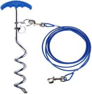 🐾 reflective tie-out cable and stake for medium to large dogs in the dog yard - ideal for outdoor use logo