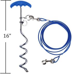 img 3 attached to 🐾 Reflective Tie-Out Cable and Stake for Medium to Large Dogs in the Dog Yard - Ideal for Outdoor Use