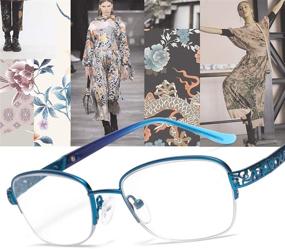 img 1 attached to 🌸 Floral Pattern Women's Progressive Multifocus Reading Glasses, JO Blue Light Blocking Computer Readers Eyeglasses