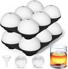 img 4 attached to 🍹 HONYAO Ice Cube Trays: Silicone Sphere Ice Ball Maker for Whiskey Cocktails - Set of 2, BPA Free & Reusable 6 x 1.9 inch Mold