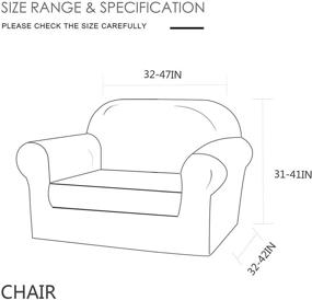 img 2 attached to TIKAMI Серый растяжимая чехол для дивана - 2-частный печатный чехол, маленький размер, стирается защитная обивка из спандекса с покрытием для подушек дивана.