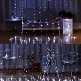 img 3 attached to 💡 YONGHE 300LED Curtain String Lights USB Powered 8 Modes Remote 9.8x9.8ft for Window Bedroom Wedding Christmas Party Decoration, Fairy Twinkle Lights