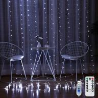 💡 yonghe 300led curtain string lights usb powered 8 modes remote 9.8x9.8ft for window bedroom wedding christmas party decoration, fairy twinkle lights logo