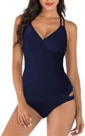 👙 haivido women's v neck tankini set: stylish criss cross back two piece bathing suit with bikini bottom logo