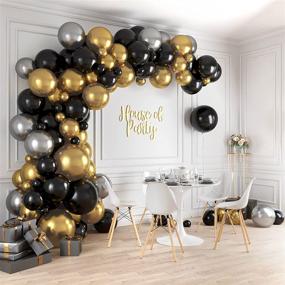 img 3 attached to 🎉 Stunning New Years Eve Party Decorations: Black and Gold Balloon Garland Kit with 158 Pcs - Perfect for Graduation, Birthday, Wedding & More!