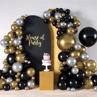 🎉 stunning new years eve party decorations: black and gold balloon garland kit with 158 pcs - perfect for graduation, birthday, wedding & more! logo