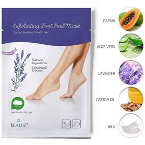 img 1 attached to 🦶 Soft Feet Solution: 4 Pack Foot Peel Mask for Removing Rough Heels, Effective Callus Remover & Exfoliator with Natural Ingredients