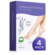 🦶 soft feet solution: 4 pack foot peel mask for removing rough heels, effective callus remover & exfoliator with natural ingredients logo