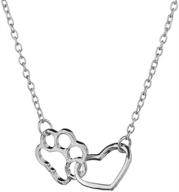 ❤️ cute dog puppy paw print and love heart pendant necklace: the perfect accessory for dog lovers logo