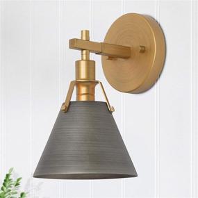 img 3 attached to KSANA Gold Wall Sconces Lighting Fixture: Modern Vintage Lamp 1-Light for Bedroom, Bathroom, Living Room - Antique Brass & Black Silver Finish