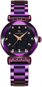 img 4 attached to 💎 KICADN Women's Watches: Starry Sky Diamond Quartz for Women, Girls, Ladies | Rose Gold Mesh Watch – Easy to Use | Valentine's Day Gift Ideas