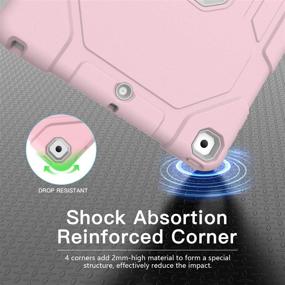 img 2 attached to 📱 ZoneFoker iPad 9th Generation Case - 3-in-1 Heavy Duty Shockproof Rugged Cover for iPad 8th/7th Generation 10.2 inch (2021/2020/2019) - Stand & Protect for Kids/Girls - Pink/Gray