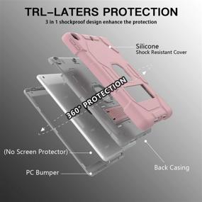 img 3 attached to 📱 ZoneFoker iPad 9th Generation Case - 3-in-1 Heavy Duty Shockproof Rugged Cover for iPad 8th/7th Generation 10.2 inch (2021/2020/2019) - Stand & Protect for Kids/Girls - Pink/Gray