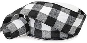 img 1 attached to 🌲 Lumberjack Ribbon, 2.5" Wide x 25 Yards, Black and White Buffalo Check Ribbon - Lightweight Flannel | Lumberjack Party Supplies