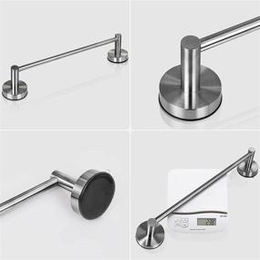 img 1 attached to 🚿 SUS304 Stainless Steel Shower Towel Bar with Suction Cups - Waterproof and Rust-Resistant Bath Towel Holder for Easy Installation - Movable and Perforation-Free Bath Towel Storage Rod (17-inch Silver Brushed Nickel)