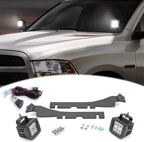 img 4 attached to 🚙 DODGE RAM 1500/2500/3500 Side Hood LED Cube Lights Mounting Kit with Dasen LED Mount Brackets and Wiring - 3 Inch 18W Cube Lights