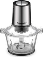 homeleader 2l glass bowl food processor with 8-cup capacity - 2-speed electric chopper, blender, and grinder for meat, vegetables, fruits, and nuts - bpa-free, stainless steel motor, and 4 sharp blades logo