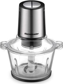 img 4 attached to Homeleader 2L Glass Bowl Food Processor with 8-Cup Capacity - 2-Speed Electric Chopper, Blender, and Grinder for Meat, Vegetables, Fruits, and Nuts - BPA-Free, Stainless Steel Motor, and 4 Sharp Blades