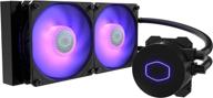 💦 cooler master ml240l rgb v2 cpu liquid cooler, 240mm radiator, dual sickleflow 120mm, rgb lighting, 3rd gen dual chamber pump for amd ryzen/intel lga1151 логотип