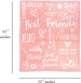 img 1 attached to 🎁 Top-rated Best Friend Blanket: Perfect Birthday Gifts for Women, Teen Girls, BFFs, Sisters - Soul Sister Gifts (Coral Pink, 50" x 60")