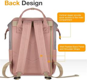 img 1 attached to 🎒 Hethrone Womens Laptop Backpack 15.6 Inch: Stylish Anti-Theft Travel Rucksack with USB, Water Repellent for School & Casual Use - Pink Gray