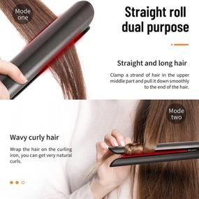 img 1 attached to 💇 2 in 1 Hair Styling Tool, Ceramic Flat Iron with LCD Display, Fast Heating, Adjustable Temperature, Professional Straightener and Curling Iron for All Hair Types