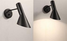 img 1 attached to 🔥 Minimalist Nordic Modern Black Wall Sconces - AJ Wall Light Fixtures with Adjustable Angle Head. Perfect Wall Mounted Light Lamp for Living Room, Barn, Aisle, Corridor Porch, and Bar.