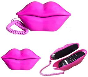 img 2 attached to 📞 TelPal Corded Lips Telephones: Rose Pink Seductive Landline Phone for Home and Office with Real Working Mouth Shape - Cute Cartoon Gift for Girls