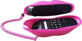 img 1 attached to 📞 TelPal Corded Lips Telephones: Rose Pink Seductive Landline Phone for Home and Office with Real Working Mouth Shape - Cute Cartoon Gift for Girls