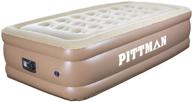 pittman outdoors comfort series indoor air mattress with built-in electric air pump, twin - 18-inches height, tan logo