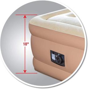 img 3 attached to Pittman Outdoors Comfort Series Indoor Air Mattress with Built-in Electric Air Pump, Twin - 18-Inches Height, Tan