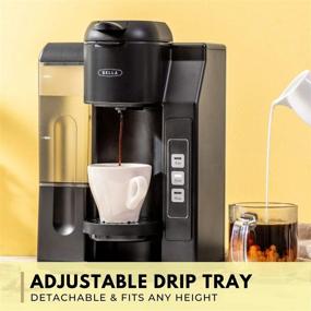 img 2 attached to ☕ BELLA Single Serve Coffee Maker, 2-in-1 Brewer for K-Cup Pods or Ground Coffee, Adjustable Drip Tray for Travel Mugs, Large Removable Water Tank, Black