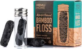 img 4 attached to 🎍 Bamboo Charcoal Floss - Reusable Container with 3X Refills - 99 Yards - Natural Mint Flavor - Vegan & Plant-Based Candelilla Wax Floss