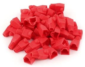 img 4 attached to Soft Plastic Ethernet RJ45 Cable Connector Boots Cover Strain Relief Boots CAT5 CAT5E CAT6 CAT6E 100PCS By Copapa (Red)