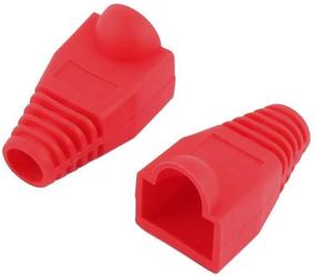 img 3 attached to Soft Plastic Ethernet RJ45 Cable Connector Boots Cover Strain Relief Boots CAT5 CAT5E CAT6 CAT6E 100PCS By Copapa (Red)