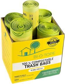 img 3 attached to 🌿 BIOTOPE 100% Compostable Trash Bags, 13 Gallon, 100 Pack, 0.87 Mils, Extended Length to Prevent Rips and Slips, Biodegradable Tall Kitchen Garbage Bags, Food Waste Disposal Bags